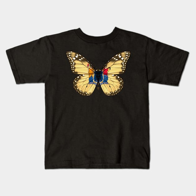 New Jersey Flag Butterfly - Gift for New Jerseyan From New Jersey NJ Kids T-Shirt by Country Flags